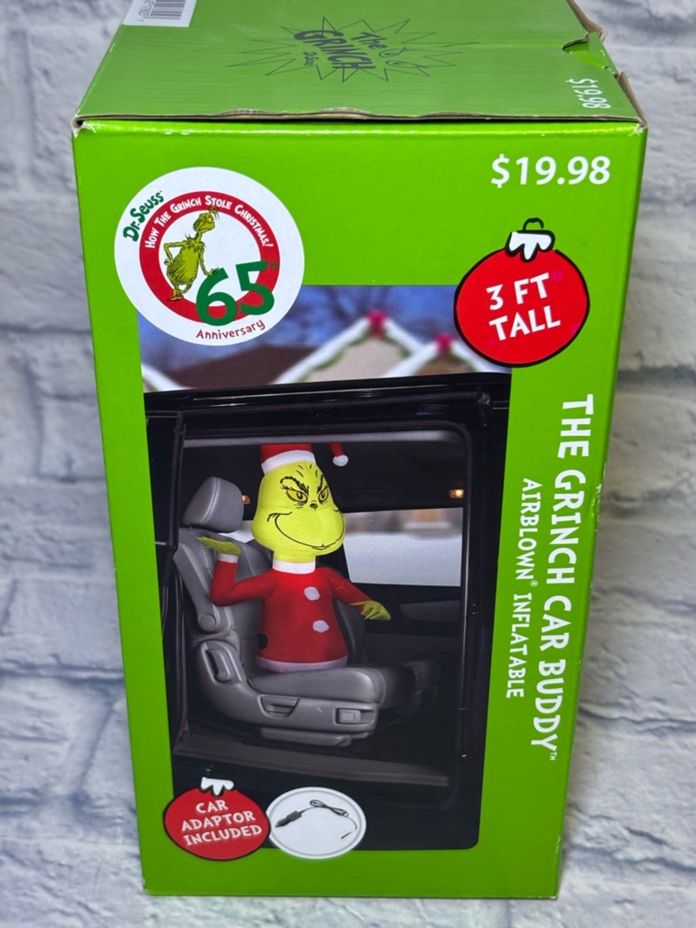 Dr Seuss The Grinch Car Buddy Airblown Inflatable 3 Foot Tall with Car Adaptor - Picture 5 of 14